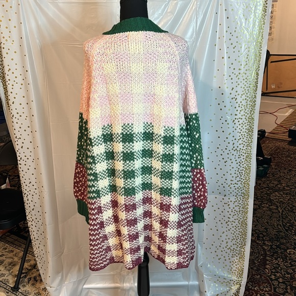 Listicle color block balloon sleeve cardigan small - Picture 3 of 11